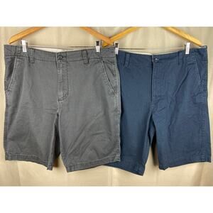 Old Navy Lived In Straight Shorts Mens sz 36 Tall Lot of 2 Pairs Gray/Blue